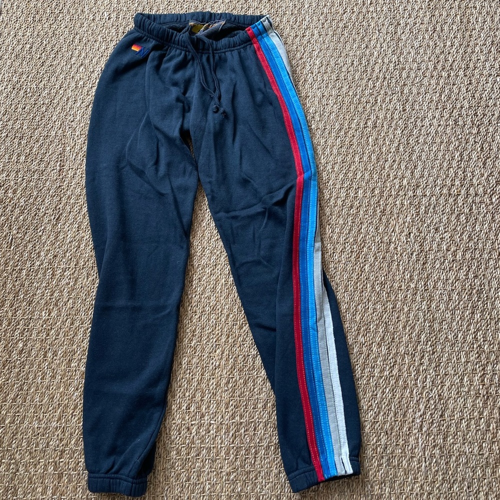 AVIATOR NATION. Navy 5 Stripe Sweatpants. Women’s Size Medium.